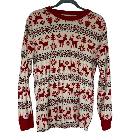 Hanna Andersson Reindeer print organic cotton pajama top - Picture 1 of 4